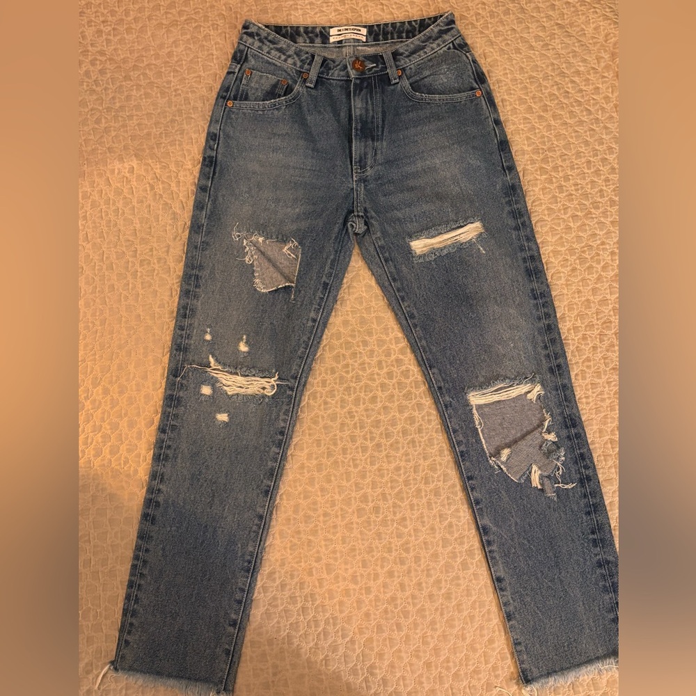One Teaspoon Woman’s Distressed Blue Skinny Jeans
